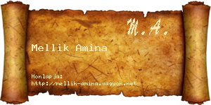 Mellik Amina névjegykártya